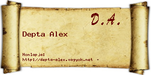 Depta Alex névjegykártya